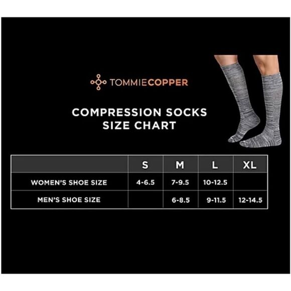 TOMMIE COPPER Compression Over-the-Calf Socks Gray/Jade Green (4)Pack Medium NWT - Picture 7 of 8